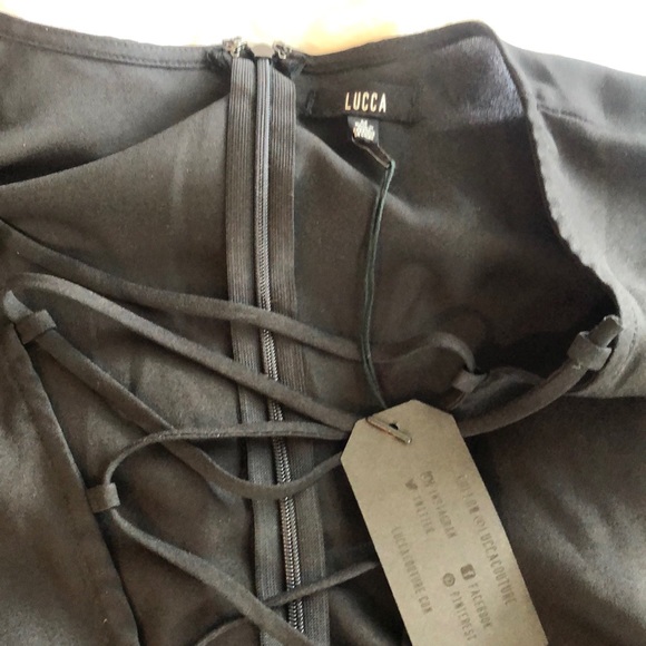 Never worn NWT Lucca Couture Lace Up Romper - Picture 4 of 4